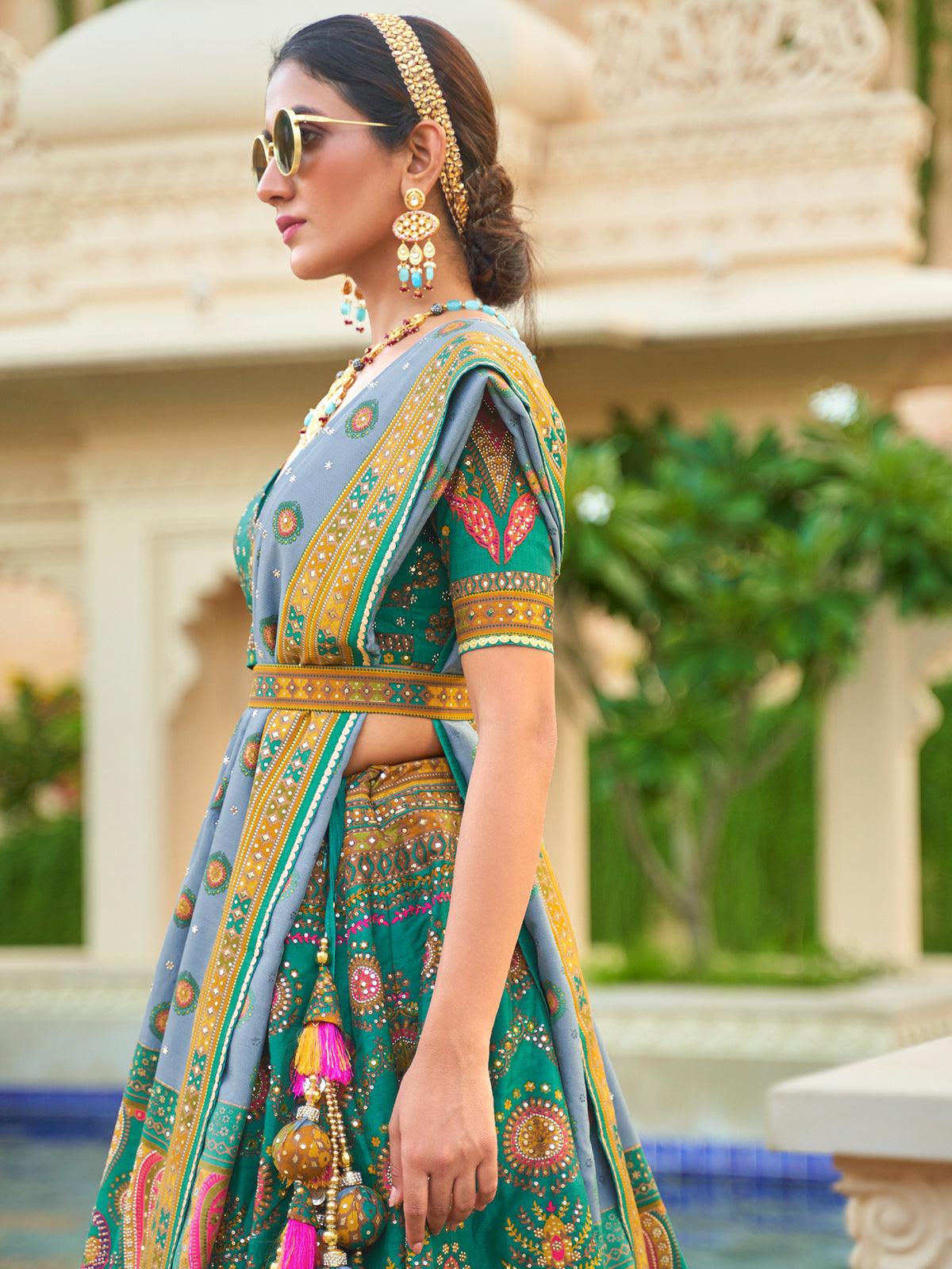 Buy Festival Wear Sky Rama Sequins Work Net Lehenga Choli Online From Surat  Wholesale Shop.