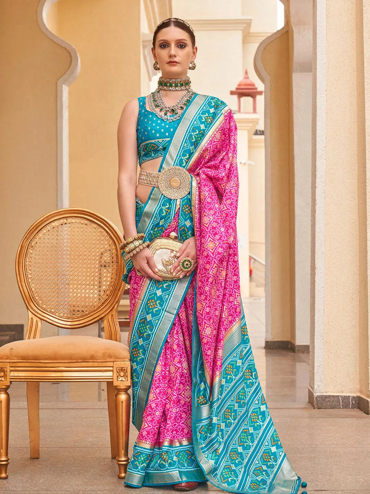 Pink Color Designer Patola Silk Saree - VJV Now