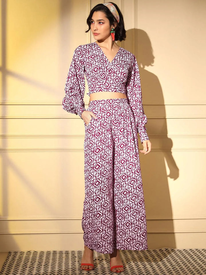 Pink Crepe Digital Printed Top with Matching Trouser - VJV Now