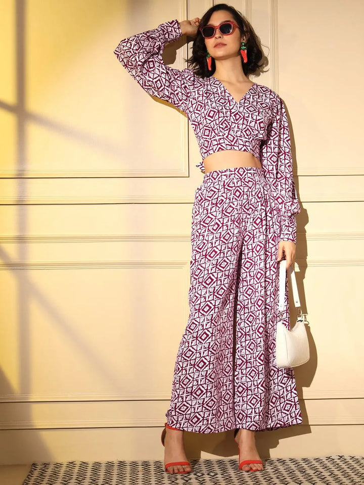 Pink Crepe Digital Printed Top with Matching Trouser - VJV Now