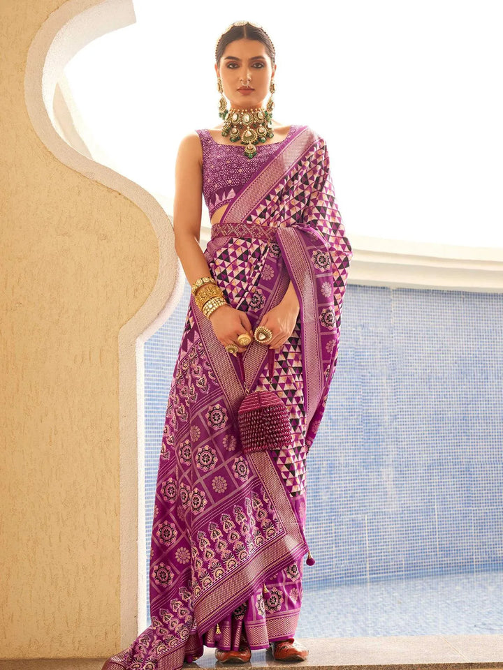 Pink Digital Printed Classic Silk Saree - VJV Now