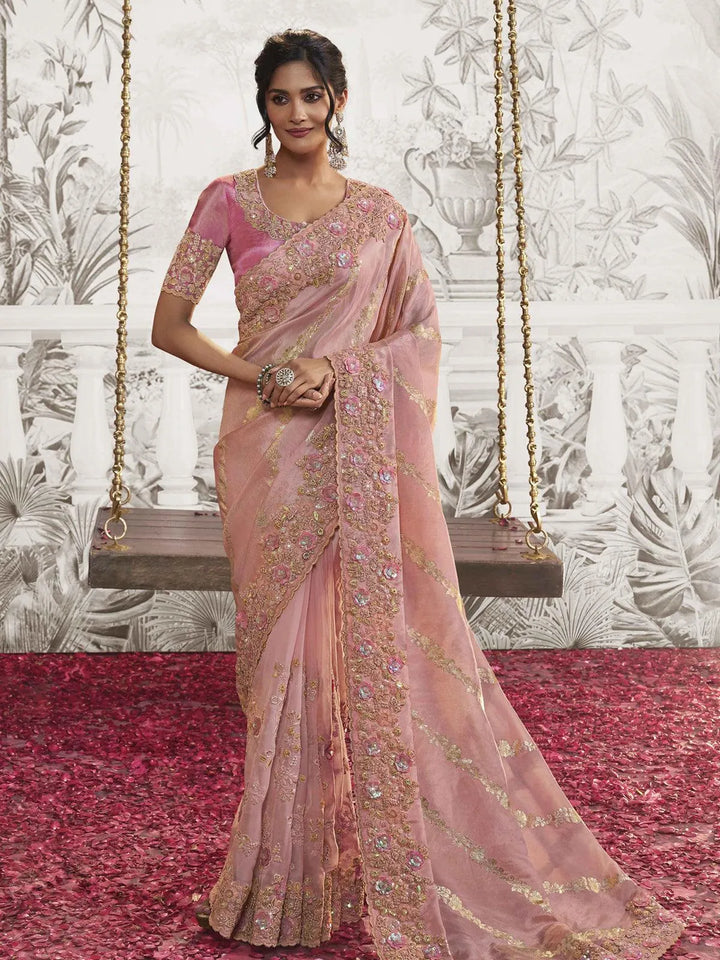 Pink Embroidered Women's Designer Wedding Wear - VJV Now