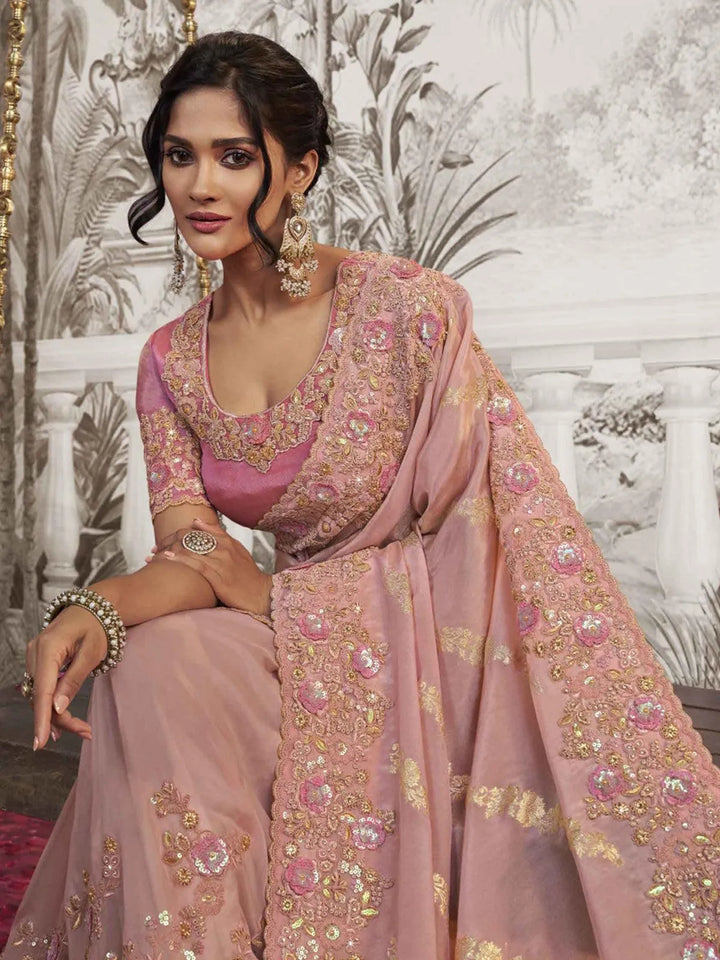 Pink Embroidered Women's Designer Wedding Wear - VJV Now