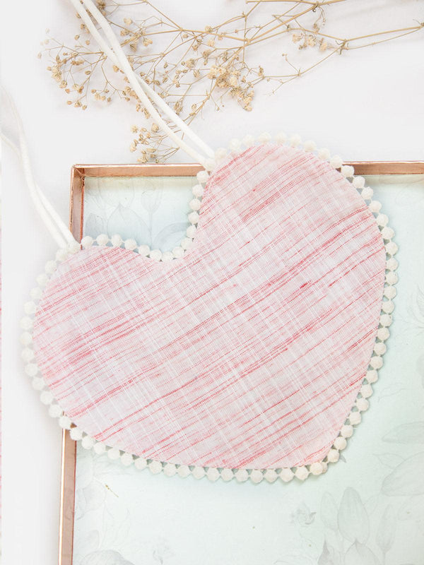 Pink Marble Baby Girl Heart Shape Cotton Bib - VJV Now