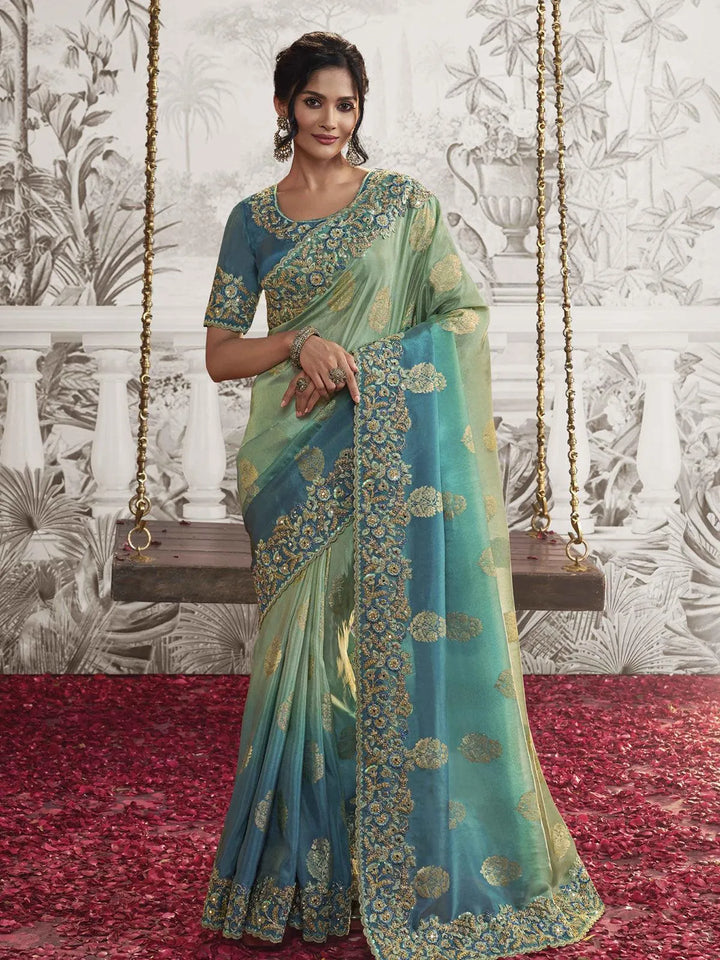 Sea Green Embroidered Women's Designer Wedding Wear - VJV Now