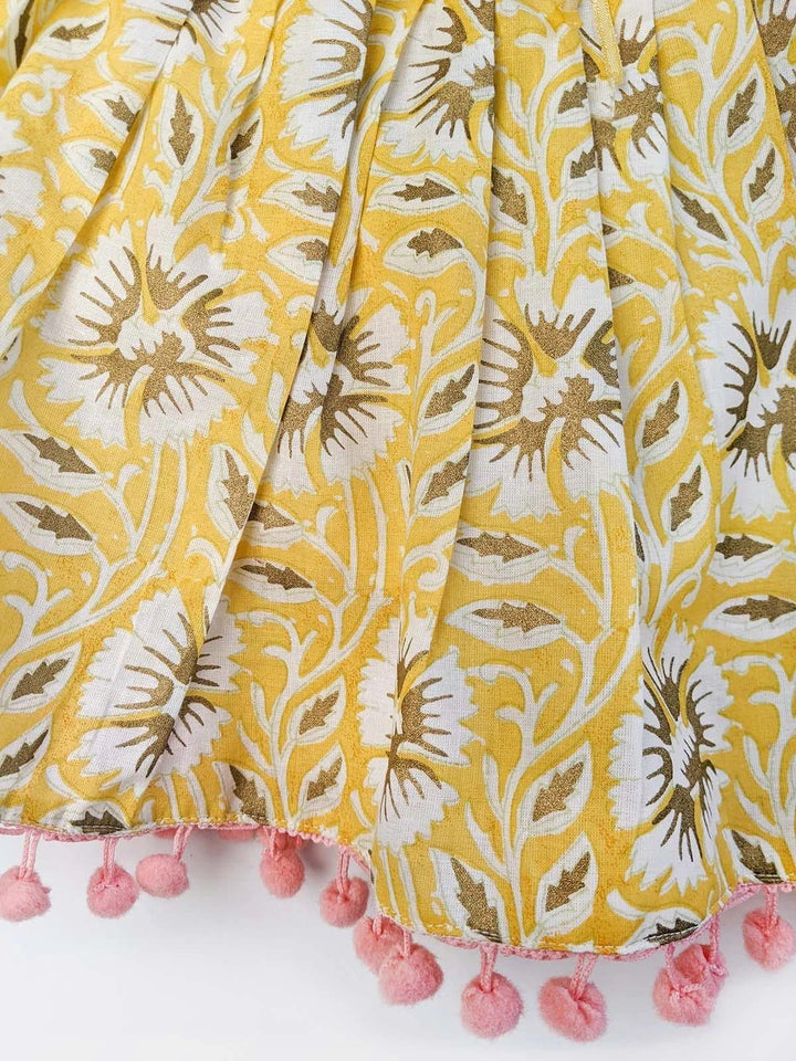 Summer Lemon Refreshing Floral Printed Baby Girl Skirt Top - VJV Now