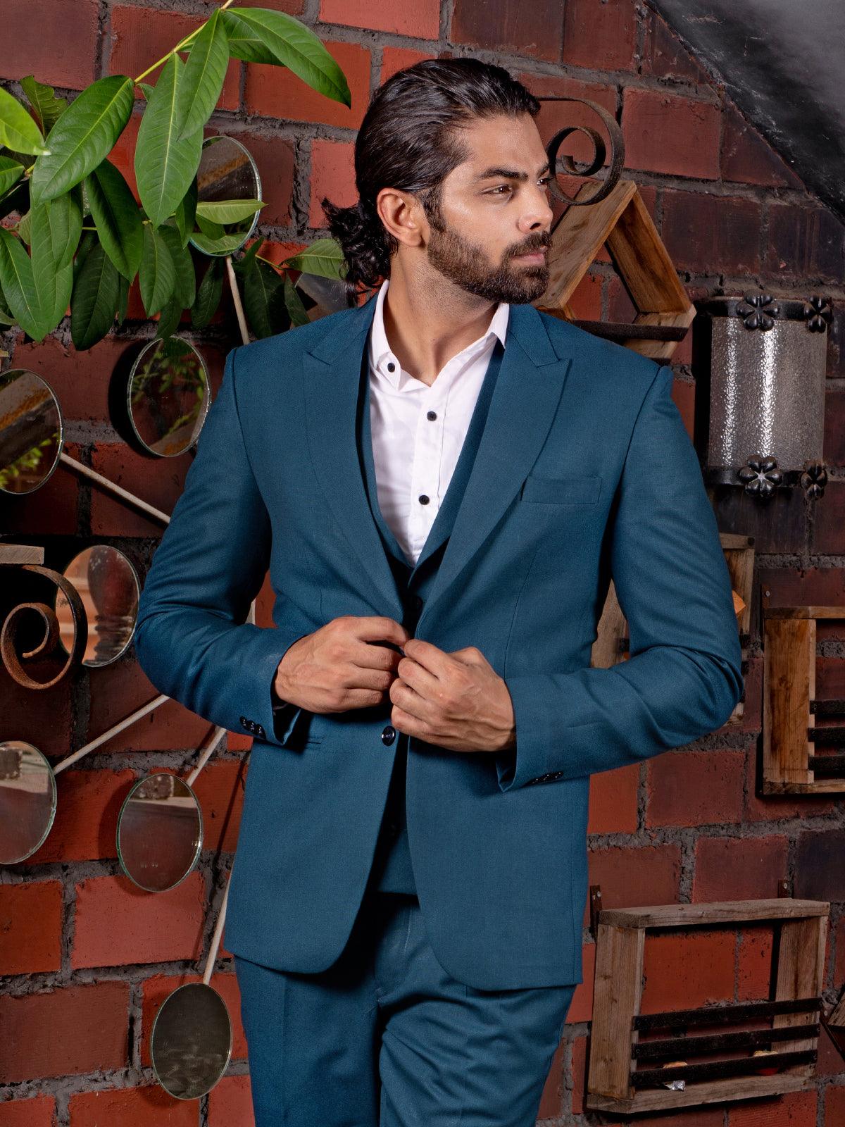 Buy Fabulous Peacock Blue Embroidered Designer Churidar Salwar Suit |  Churidar Salwar Suits
