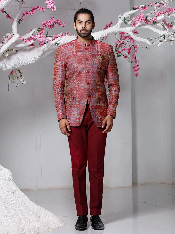 Unique Maroon Color Cotton Men's Designer Jodhpuri Suit - VJV Now