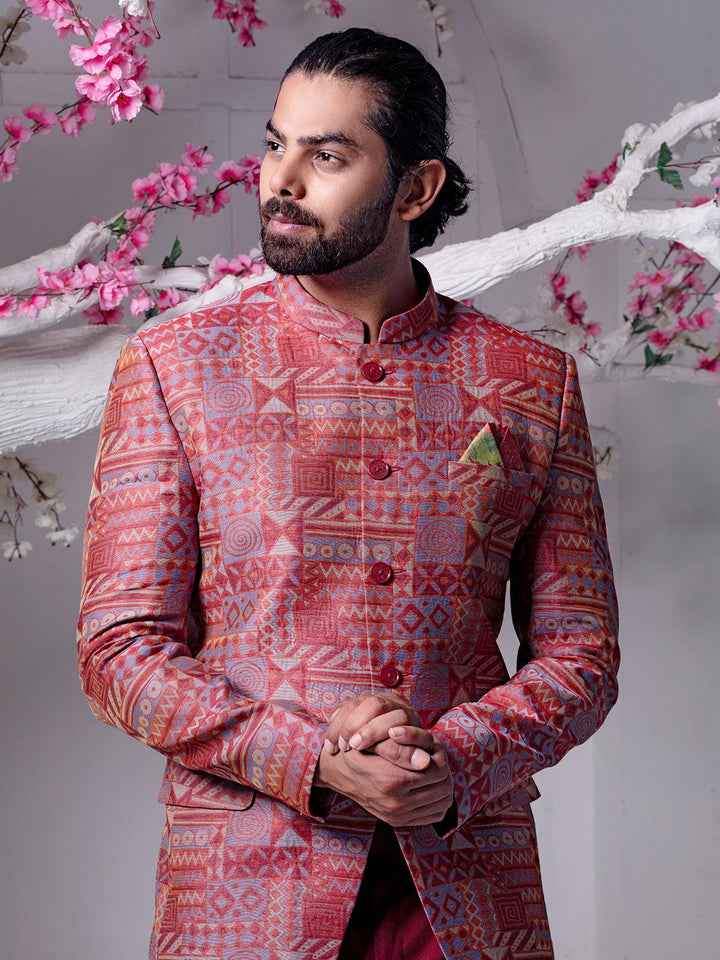 Unique Maroon Color Cotton Men's Designer Jodhpuri Suit - VJV Now
