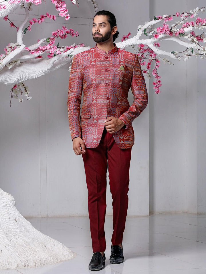 Unique Maroon Color Cotton Men's Designer Jodhpuri Suit - VJV Now
