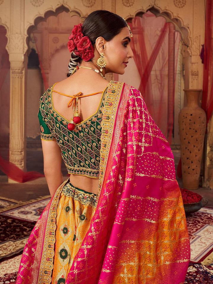 Wedding Wear Golden Sequins Embroidered Silk Bridal Lehenga Choli - VJV Now
