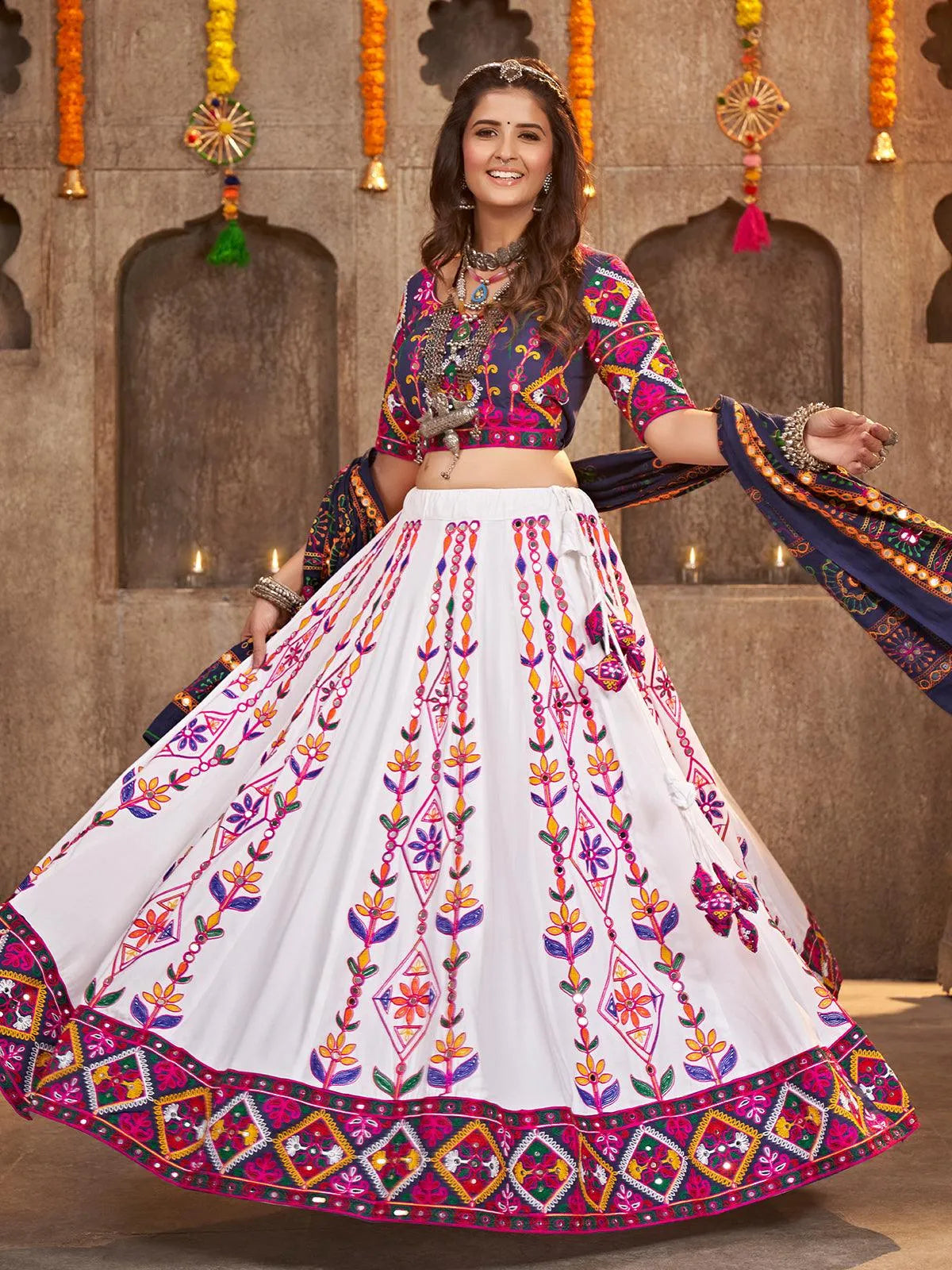 Buy White Deep Pink Buy Latest Designer Lehenga Choli