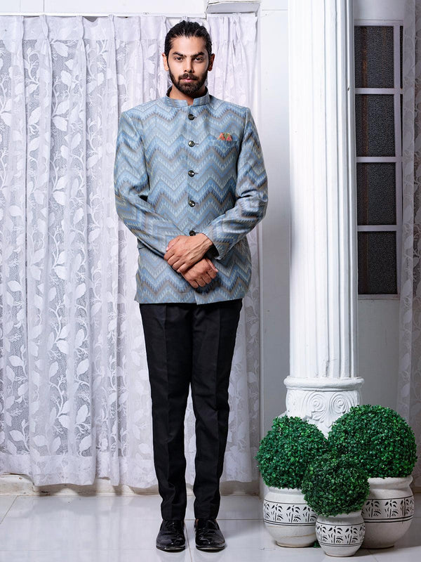 Wonderful Grey Color Cotton Men's Designer Jodhpuri Suit - VJV Now