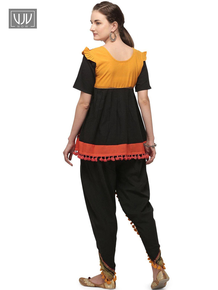 Wondrous Black Color Khadi Cotton Festive Wear Kedia Set - VJV Now