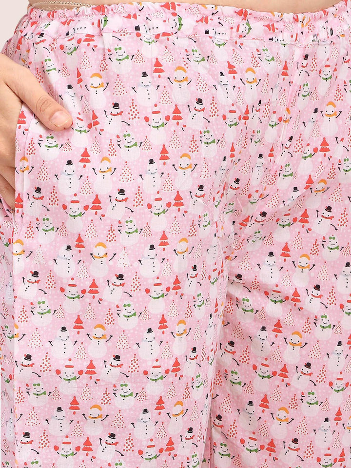 Pink Flamingo Quirky Cotton Nightsuit - VJV Now