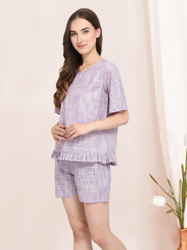 Summer Lavender Pure Cotton Nightwear Set - VJV Now