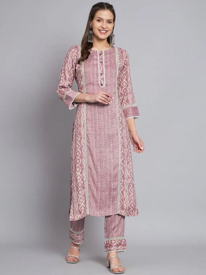 Women purple kurta with trouser - VJV Now