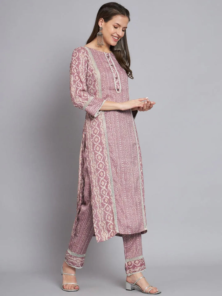 Women purple kurta with trouser - VJV Now