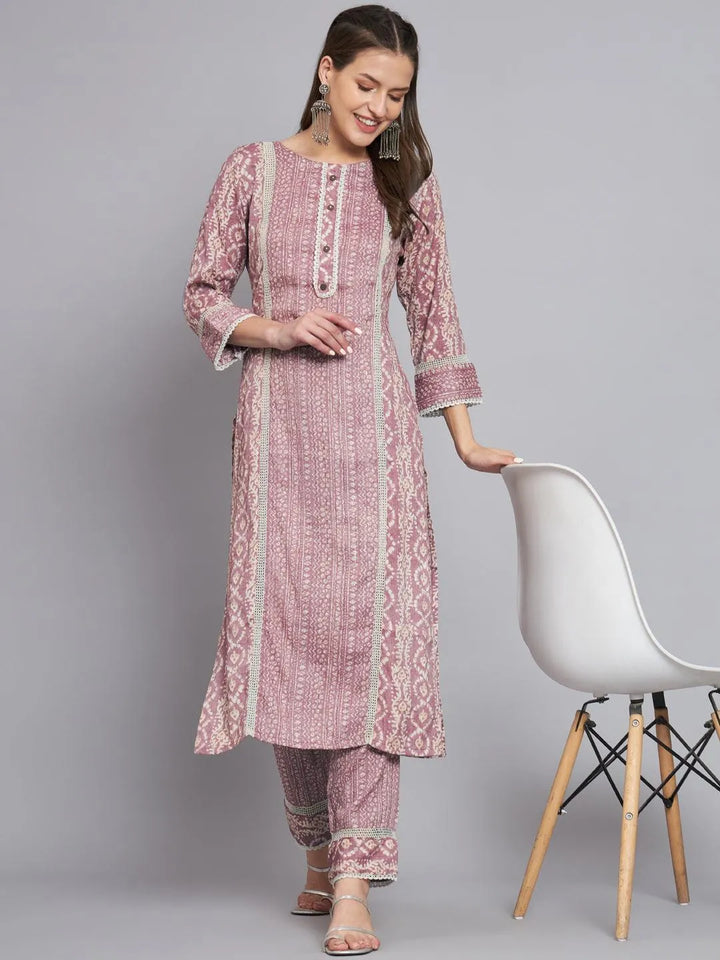 Women purple kurta with trouser - VJV Now