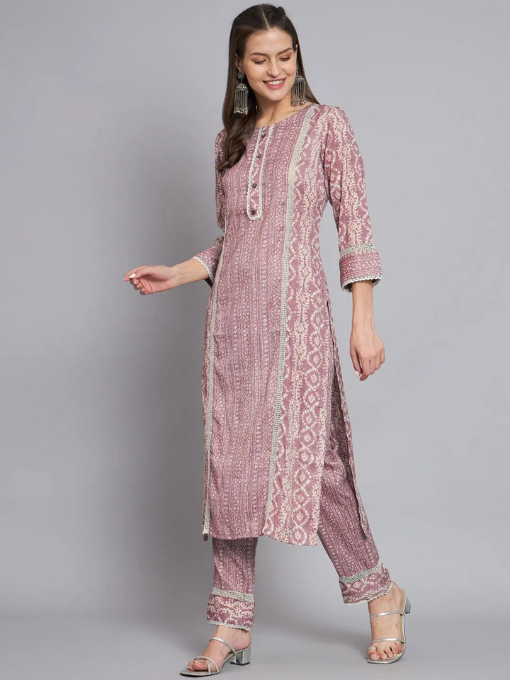 Women purple kurta with trouser - VJV Now